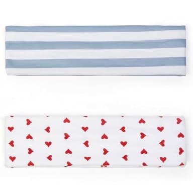 TERSE Fashion Women's Headbands for Short Hair Non Slip Elastic Floral Hairbands, Soft Fabric 2 Inches Thick Stripe Head Bands for Girls, Valentine's Day Heart Headbands - Image 3