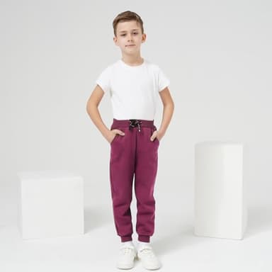 Funnymore Baby Boys Pants Sweatpants,3 Pack Fleece Pull On Jogger Pants Dark Grey/Navy/Burgundy 2t - Image 3