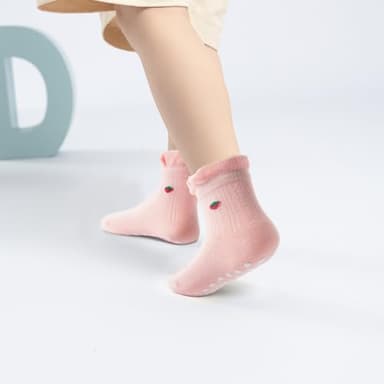 Aroveea Non Slip Grip Ankle Baby Socks 12 Pack for Toddler Boys and Girls Kids,Infant Cute Cotton Baby Socks - Image 5