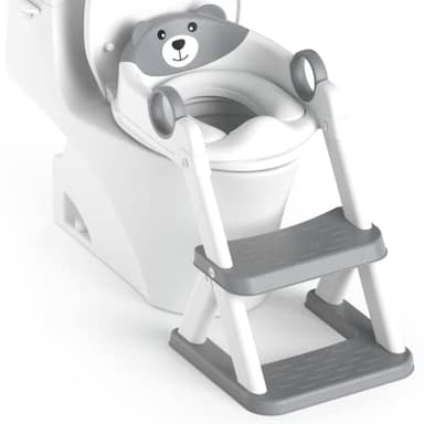 Rabb 1st Potty Training Seat, Upgrade Toddler Toilet Seat for Kids Boys Girls, 2 in 1 Potty Training Toilet, Splash Guard Anti-Slip Pad Step Stool - Image 1