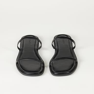 The Drop Women's Paris Square Toe Two Strap Flat Sandal, Black, 7 - Image 7