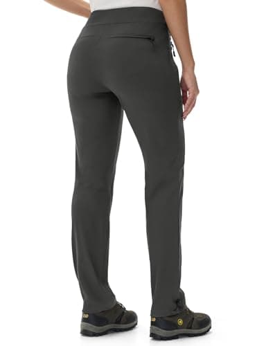 TBMPOY Women's Hiking Pants Lightweight Water Resistant Travel Joggers Quick Dry Outdoor Athletic Pants Zipper Pockets Dark Grey L - Image 5