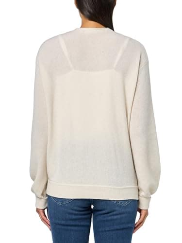 Lacoste Women's V-Neck Cashmere Pullover Sweater, Cream, 32 - Image 4