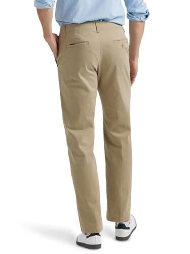 Lee Men's Extreme Motion Flat Front Regular Straight Pant Original Khaki 30W x 30L - Image 3