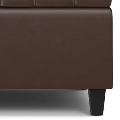 SIMPLIHOME Harrison 30 inch Wide Transitional Square Small Coffee Table Storage Ottoman in Chocolate Brown Vegan Faux Leather, Assembled, for The Living Room and Bedroom - Image 11
