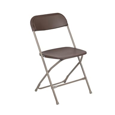 Flash Furniture Hercules Series Plastic Folding Chair Brown - 10 Pack 650LB Weight Capacity Comfortable Event Chair-Lightweight Folding Chair - Image 1