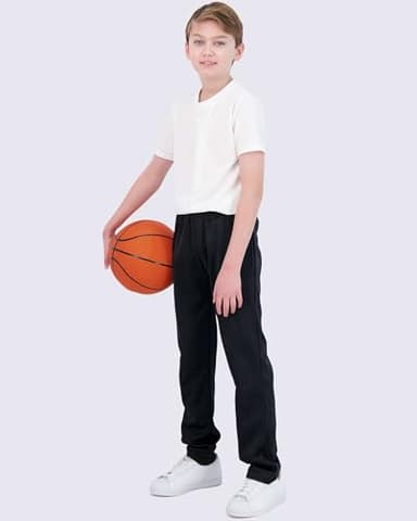 Real Essentials 3 Pack: Boys' Tricot Open Bottom Fleece-Lined Sweatpants with Pockets -Set 3,XL (18-20) - Image 5