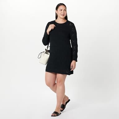 The Drop Women's Laney Crochet Micro Mini Dress, Black, XL - Image 7