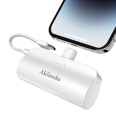 Portable Charger Power Bank For iPhone With Dual Infterface, Real 5000mAh , Mini Phone Charger Battery Pack Fast Charging Compatible with iPhone 15/14/14 Pro Max/14 Plus/13/12/11/X/8/7/6, More (white) - Image 1