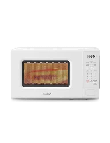 COMFEE CMO-C20M1WH Retro Microwave with 11 power levels, Fast Multi-stage Cooking, Turntable Reset Function Kitchen Timer, Speedy Cooking, Weight/Time Defrost, Memory function, Children Lock, 700W - Image 1