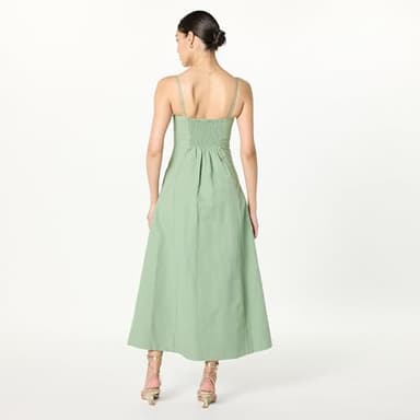 The Drop Women’s Daphne Square Neck Linen Maxi Dress, Iceberg Green, M - Image 2