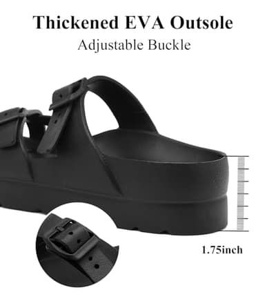 Women's Platform Sandals with Arch Support, Adjustable Strap Toe Loop Slides, Beach Summer Essential Flip Flops Comfortable Lightweight - Image 4