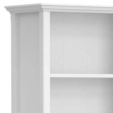 SIMPLIHOME Amherst Bookcase - 70 inch Tall 5-Shelf Solid Wood Bookshelf in White, Transitional Storage for Living Room, Study Room or Office with Adjustable Shelves and Tapered Legs - Image 6