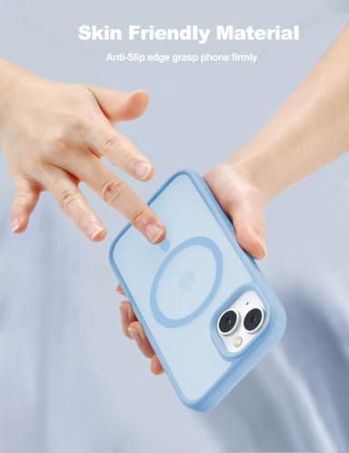 Tigowos for iPhone 15 Magnetic case Fits MagSafe 15FT Drop Resistant Anti-Yellowing Heavy Duty Shockproof Back Cover Fits iPhone 15 Phone Cases 6.1", Sierra Blue - Image 5