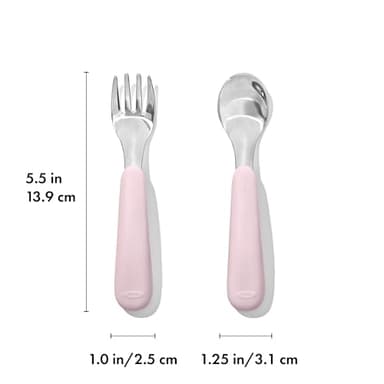 OXO Tot Fork and Spoon Set - Blossom - Image 6
