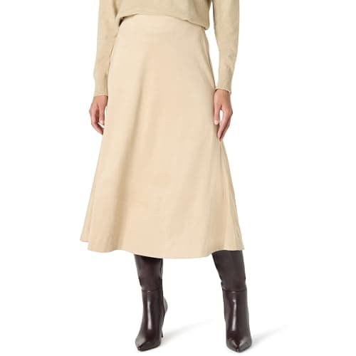 The Drop Women’s Cecily Faux Suede Full Long Midi Skirt, Hummus, XS - Image 1