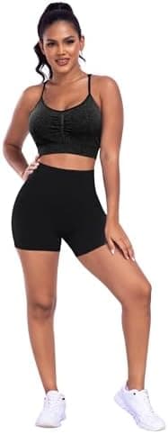 ATHVOTAR Workout Gym Biker Shorts Women: High Waisted Seamless Sports Running Butt Lifting Shorts Sets - Image 3