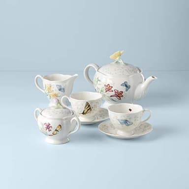 Lenox Butterfly Meadow 8-Piece Tea Set, Service for 2, White - Image 4