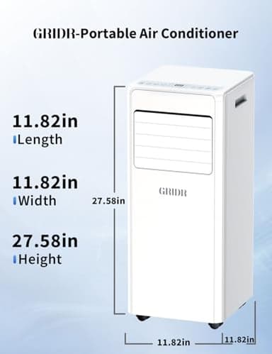 GRIDR Portable Air Conditioners, 8,000 BTU AC Unit for Bedroom with 4 Modes Cooling/Dehumidifier/Fan/Sleep, Up to 300 sq.ft, 45db Quiet, 24H Timer & Remote, Portable AC Unit for Room Indoors - Image 9