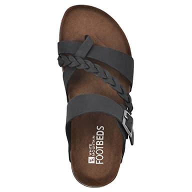 WHITE MOUNTAIN Shoes Hazy Footbed Sandal, Black/Nubuck, 10 M - Image 6