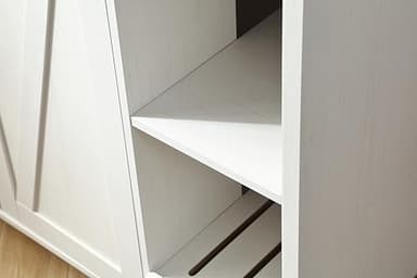 FOREST GRAVITY Cat Litter Robot Enclosure,for Placing Litter Robot 3/4,Power Outlet and Dog-Proof Shelf for Litter Robot Cabinet,Litter Collector for Automatic Litter Box Enclosure,Antique White - Image 4