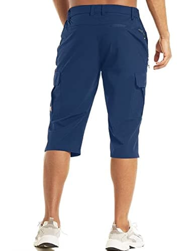 MAGCOMSEN Mens Long Shorts Long Cargo Shorts for Men Below Knee Mens Cargo Shorts Capri Shorts for Men Tactical Shorts Below Knee Shorts Men Royal Blue - Image 2