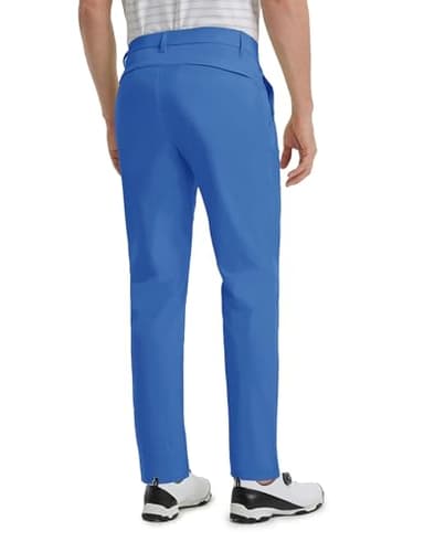 M MAELREG Mens Golf Pants Dry Fit Flat Front Pockets Lightweight Slim Fit Water-Resistant Casual Mens Dress Pants Blue - Image 3