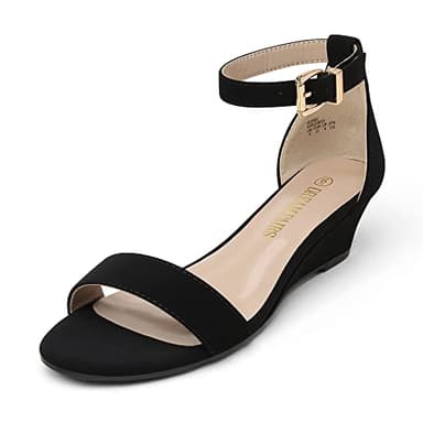 DREAM PAIRS Women's Ankle Strap Low Wedge Sandals Party Bridal Wedding Dress Shoes,Size 7.5,Black/Nubuck,INGRID - Image 3