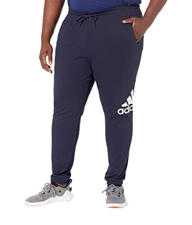 adidas Men's Essentials Single Jersey Tapered Badge of Sport Pants, Ink, Small - Image 1