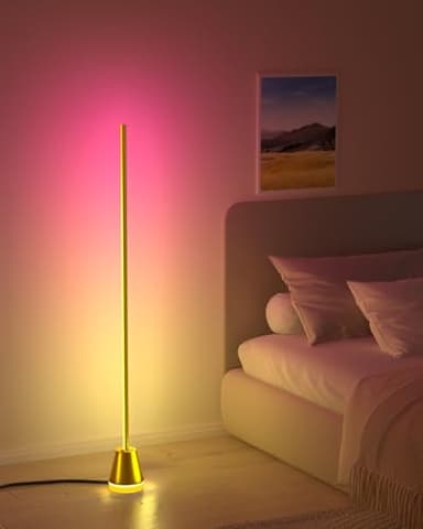 Keepsmile Smart RGB LED Corner Floor Lamp,172 LEDs Bright Standing Lamps for Living Room with APP and Remote,Modern Floor Lamp with Music Sync and 16 Million Colors, Ambient Lighting for Bedroom Gold - Image 6