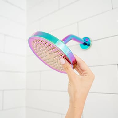 SparkPod Shower Head - High Pressure Rain - Premium Quality Luxury Design - 1-Min Install - Easy Clean Adjustable Replacement for Your Bathroom Shower Heads (Radiant Rainbow, 6 Inch Round) - Image 8