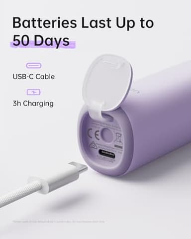 Laifen Wave Special Electric Toothbrush, New 2025 Version Oscillation & Vibration Sonic Electric Toothbrush for Adults with App, 2 Brush Heads, IP68 Waterproof Travel-Friendly (Misty Lavender) - Image 6