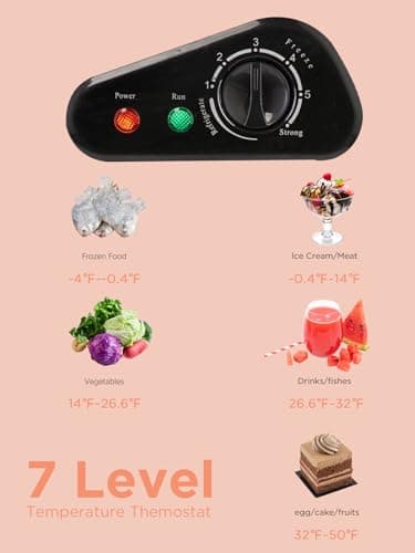 F.W.WOOLWORTHS 3.5 Cu.Ft Chest Freezer with Removable Basket, Deep Freezer Adjustable 7 Thermostat, Compact Freezer for Kitchen, House, Office, Garage, Basement, RVs-Black - Image 3