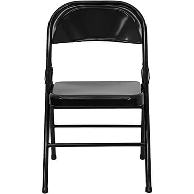 Flash Furniture 4 Pack HERCULES Series Triple Braced & Double Hinged Black Metal Folding Chair - Image 7