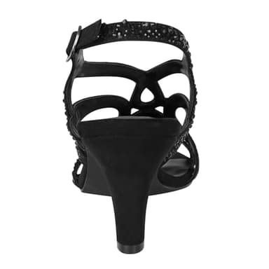 PIZZ ANNU Women's Amelia Heels Sandals Sparkle Crystal Open Toe Slingback High Heel Sandals Dress Pumps Shoes for Party Wedding, Black 7.5 - Image 7