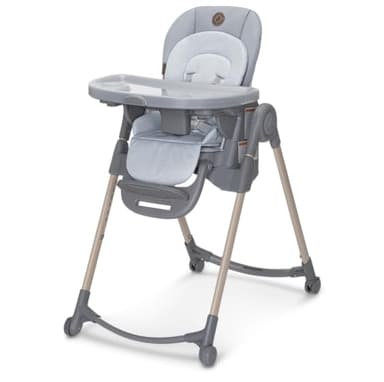 Maxi-Cosi Minla 6-in-1 High Chair for Babies & Toddlers, Portable Foldable Highchair, EcoCare Fabric, 9 Heights, 5 Reclines, 4 Tray Positions, Classic Slate - Image 1