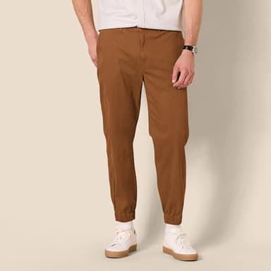 Amazon Essentials Men's Straight-Fit Chino Jogger Pant, Dark Khaki Brown, Medium - Image 6