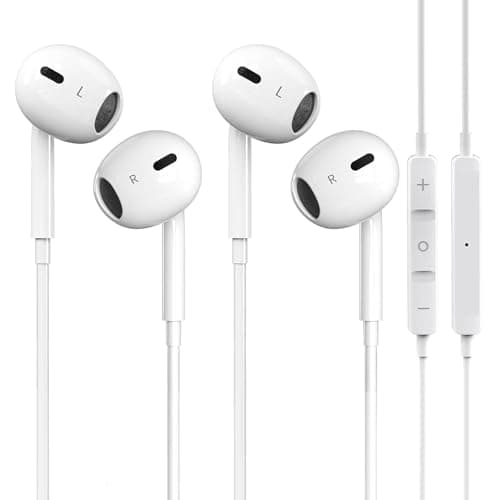 2 Packs- Wired Headphones for iPhone Earbuds Built-in Microphone & Volume Control Nosie Reduction Headsets Compatible with iPhone 14/13/12/11/XR/XS/X/8/7/SE/Pro/Pro Max/Support All iOS System - Image 1