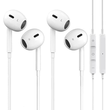 2 Packs- Wired Headphones for iPhone Earbuds Built-in Microphone & Volume Control Nosie Reduction Headsets Compatible with iPhone 14/13/12/11/XR/XS/X/8/7/SE/Pro/Pro Max/Support All iOS System - Image 1