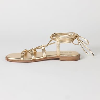 The Drop Women's Haven Lace Up Gladiator Sandal, Gold, 7 - Image 2