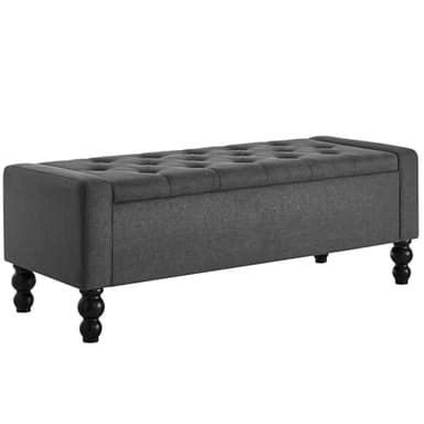 DRM‘SCUUM 50" W Storage Ottoman Bench with Safety Hinge, Load up to 660 lb Ottoman with Storage, Upholstered Tufted Entryway Bench with Seating for Living Room, Bedroom, Entryway, Dark Gray - Image 8