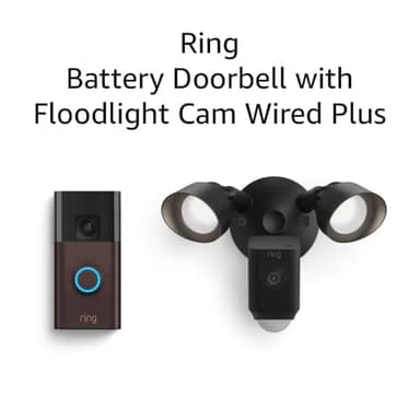 Ring Battery Doorbell with Ring Floodlight Cam Wired Plus (Black) - Image 7
