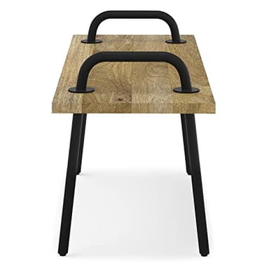 SIMPLIHOME Berkeley SOLID MANGO WOOD 42 Inch Wide Industrial Entryway Bench in Natural, For the Living Room, Entryway and Family Room - Image 6