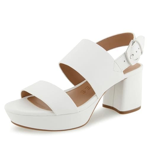Aerosoles Women's CAMILIA Heeled Sandal, Bright White Faux Leather, 9 - Image 1