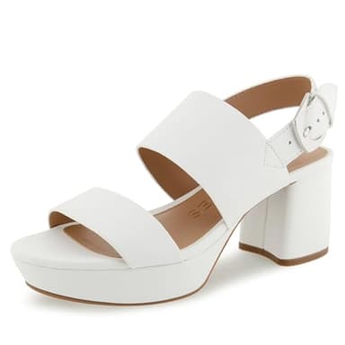 Aerosoles Women's CAMILIA Heeled Sandal, Bright White Faux Leather, 9 - Image 1