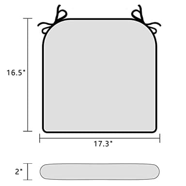 INFBLUE Outdoor Chair Cushions for Patio Furniture Round Corner Outdoor Chair Cushions Water Resistance Seat Cushions with Ties (Grey Plaid) - Image 2