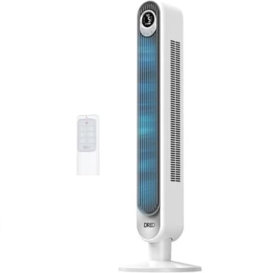 Dreo Tower Fan 42 Inch, Cruiser Pro T1 Quiet Oscillating Bladeless Fan with Remote, 6 Speeds, 4 Modes, LED Display, 12H Timer, White Floor Standing Fan Powerful for Indoor Home Bedroom Office Room - Image 1