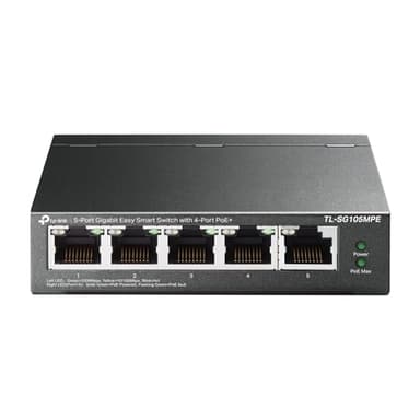 TP-Link TL-SG105MPE | Easy Smart Managed | 4 PoE+ Ports @120W, w/ 1 Uplink Gigabit Port | QoS, Vlan, IGMP & LAG | Fanless | PoE Auto Recovery | 3 Year Protection - Image 1