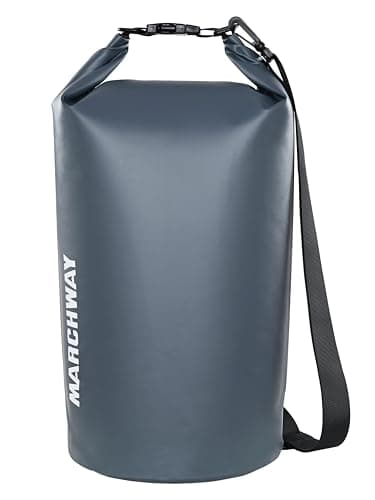 MARCHWAY Floating Waterproof Dry Bag Backpack 5L/10L/20L/30L/40L, Roll Top Sack Keeps Gear Dry for Kayaking, Rafting, Boating, Swimming, Camping, Hiking, Beach, Fishing (Grey, 30L) - Image 1