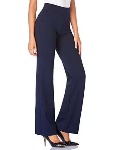 Tapata Women's 32'' High Waist Stretchy Bootcut Dress Pants Tall, Petite, Regular for Office Business Casual Navy Blue,M - Image 1